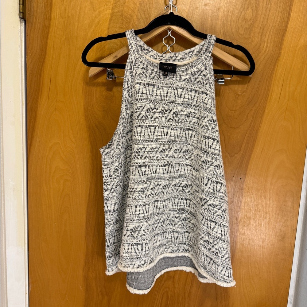W5 Black and White Patterned Tank Top
